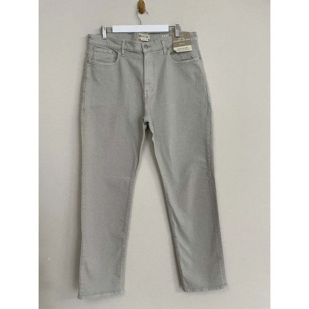 Madewell Men’s 1991 Straight Leg Jeans Washed Olive NWT Size 35/32